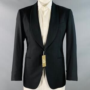 THE ARMOURY Size 42 Black Wool Shawl Collar Single Button Sport Coat